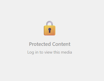 Default placeholder showing a lock icon with "Protected Content — Log in to view this media"