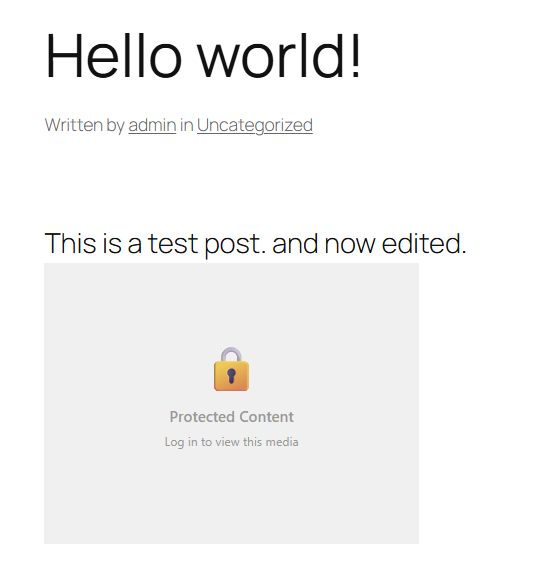 Incognito browser view showing placeholder image on a post